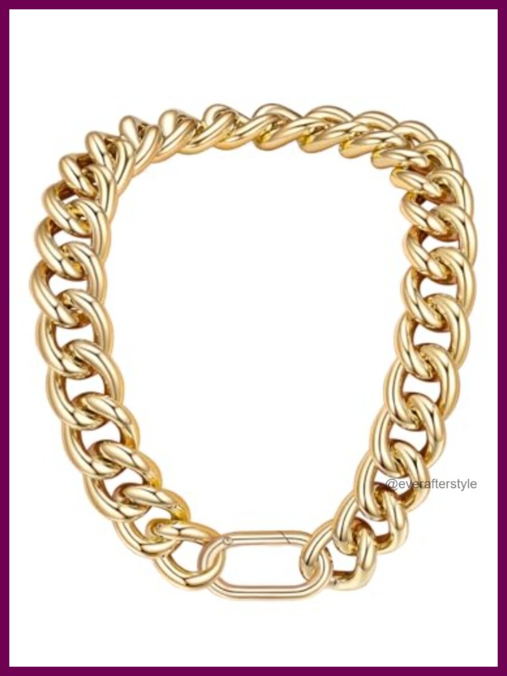 14K Gold Plated Chunky Cuban Chain Necklace 23mm Aluminum Alloy Statement